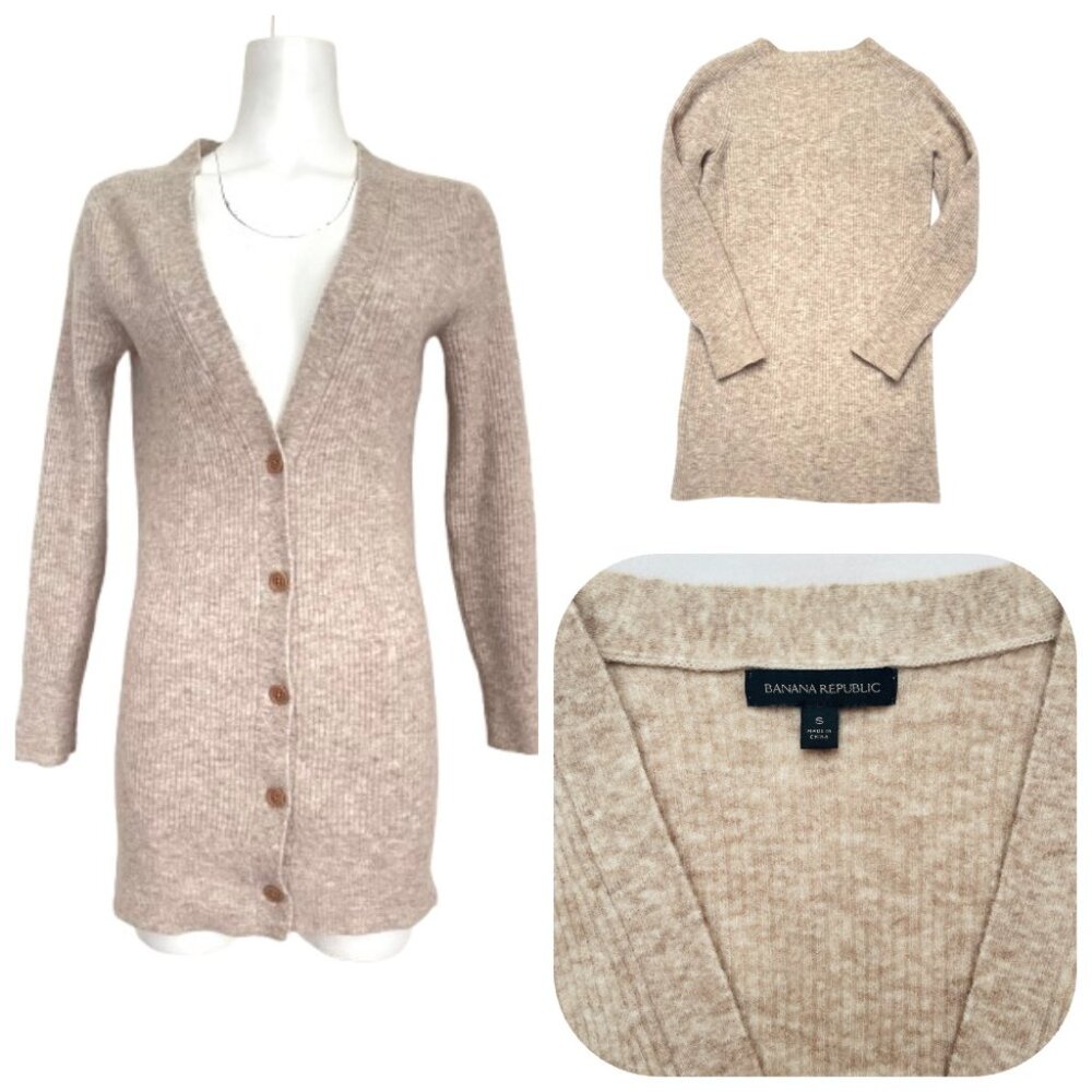 Banana Republic Merino wool blend long cardigan duster S/P